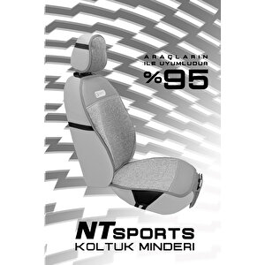 Nt Sport Seri̇si̇ 7 Parça Su Geçi̇rmez Keten Araba Koltuk Mi̇nderi̇ - Gri̇
