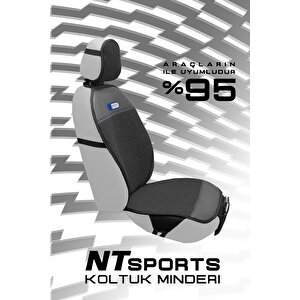 Nt Sport Seri̇si̇ 7 Parça Su Geçi̇rmez Keten Araba Koltuk Mi̇nderi̇ - Si̇yah / Mavi̇