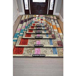 Homshtag Gülümse Çok Renkli Halı Geometrik Oturma Odası Halısı Modern Kare Desenli Salon Halısı