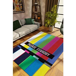 Standby Çok Renkli Halı Geometrik Oturma Odası Halısı Modern Çizgili Salon Halısı 120x180 cm