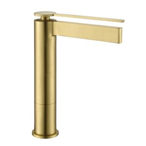 Yüksek Lavabo Bataryasi Firçalanmiş Altin Fj-6022