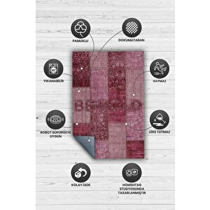 Homshtag Cesur Ol Kırmızı Renkli Halı Geometrik Oturma Odası Halısı Modern Kare Desenli Salon Halısı