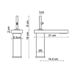 Lavabo Bataryasi Mat Si̇yah Fa-8015