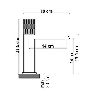 Lavabo Bataryasi (mat Si̇yah) Fk-9115