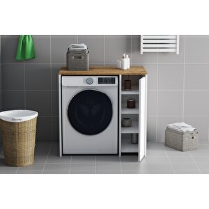 İlkay Tek Kapaklı Banyo Dolabı - Atlanti̇k Çam / Beyaz