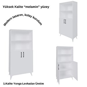 Viesmo Nova 4 Raflı Dosya Dolabı, Ofis Dolabı Beyaz