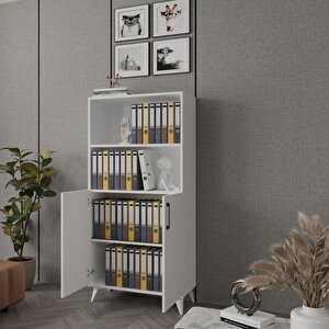 Viesmo Nova 4 Raflı Dosya Dolabı, Ofis Dolabı Beyaz