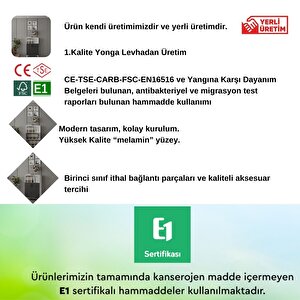 Viesmo Nova 3 Raflı Dosya Dolabı, Ofis Dolabı Antrasit Beyaz