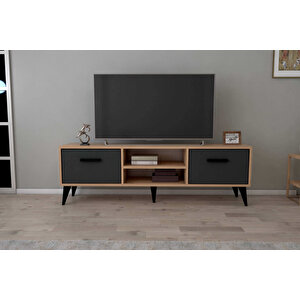 Kayra  140 Cm 2 Çekmeceli̇ Tv Sehpasi - Atlanti̇k Çam - Si̇yah
