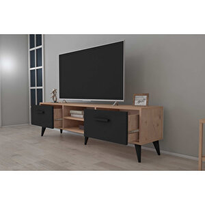 Kayra  140 Cm 2 Çekmeceli̇ Tv Sehpasi - Atlanti̇k Çam - Si̇yah