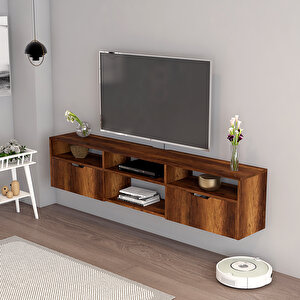 Denoya 2 Kapaklı Raflı Duvara Monte Tv Ünitesi - Barok