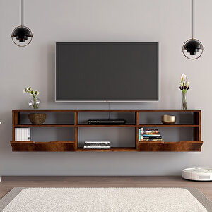 Denoya 2 Kapaklı Raflı Duvara Monte Tv Ünitesi - Barok