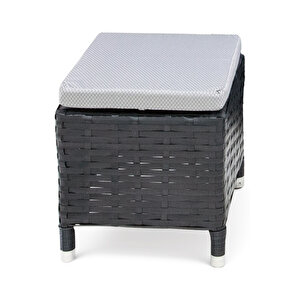 Leo 3'lü Rattan Bahçe Oturma Grubu - 3+1+1+2 Puf + Masa Bahçe Takımı - Özel Teslimat Ve Montaj