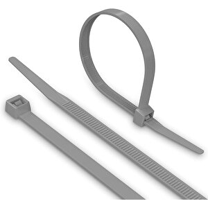 4.8x380 Mm Gri Plastik Kablo Bağı Klipsi Cırt Kelepçe 100 Adet