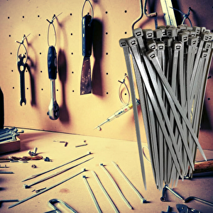 3.6x370 Mm Şeffaf Gri Plastik Kablo Bağı Klipsi Cırt Kelepçe 100 Adet