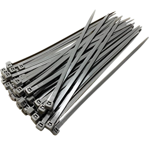 3.6x370 Mm Şeffaf Gri Plastik Kablo Bağı Klipsi Cırt Kelepçe 100 Adet