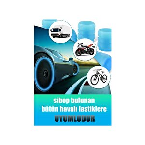 3b Trend Mavi Fosforlu Lastik Sibop Kapağı Gece Parlayan Sibob Kapağı 4 Adet