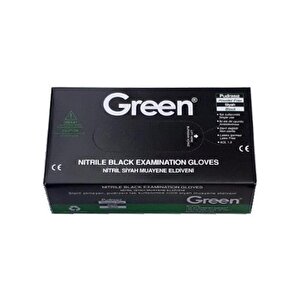Green Pudrasız Nitril Eldiven Siyah L 100'lü Paket Siyah