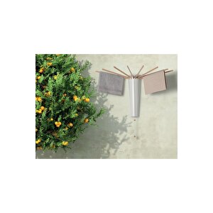 Tub8 Duvara Monte 8'li Çamaşır Kurutmalık Beyaz/naturel Renk
