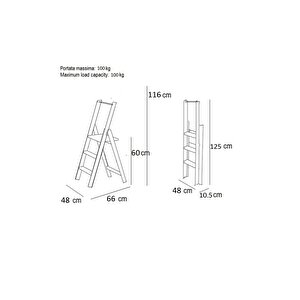 Kiraz Ağacı Ahşap 3 Basamaklı Merdiven