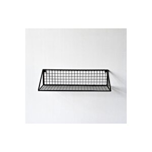 Küçük Boy 60x25x15 Tel Duvar Rafı (si̇yah Renk)