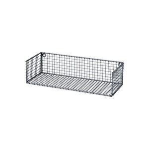 Metal 2li Set Rüstik Çalışma Odası, Banyo Ve Mutfak Tel Duvar Rafı - Siyah