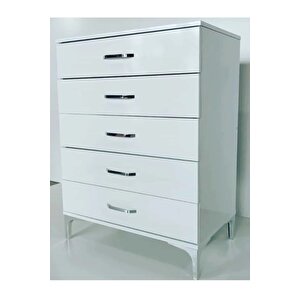 5 Çekmeceli Şifonyer %100 Mdf Hayglass Yüksek Ayaklı