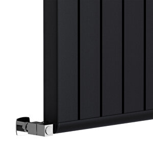 500x552mm Armoni Yatay Alüminyum Radyatör Silk Patern Black Pütürlü Siyah
