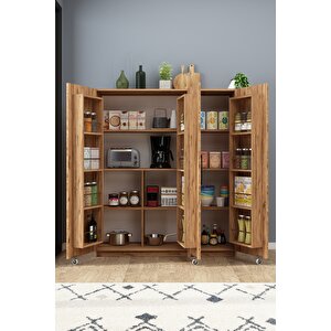 Erzak Dolabı 3 Kapaklı 160 Cm Çok Amaçlı Banyo Kiler Dolabı Atlantik Çam Atlantik Çam