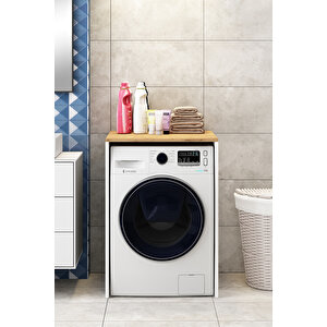 Minas Banyo Dolabı Çamaşır  Kurutma Makinesi Dolabı Sepetbeyaz