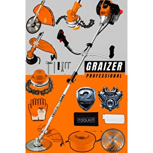 Alman Gtt-20 Yan Tipi Benzinli Motorlu Ot Çalı Tırpanı Çim Biçme Makinesi Tırpan Canavar Baslik
