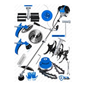 Alman Gta-20 Hpx Yan Tipi Benzinli Motorlu Ot Çalı Tırpanı Çim Biçme Makinesi Tırpan Çift Çapali