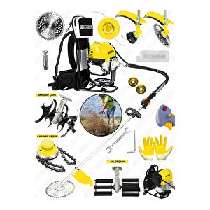 Alman Gtx-20 Sırt Tipi Benzinli Motorlu Ot Çalı Tırpanı Çim Biçme Makinesi Tirpan Çift Çapa