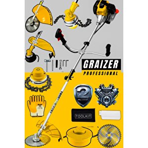 Alman Gts-20 Yan Tipi Benzinli Motorlu Ot Çalı Tırpanı Çim Biçme Makinesi Tırpan Canavar Baslik