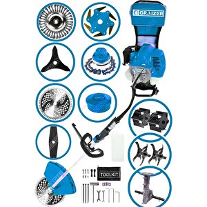 Alman Gtx-20 Sırt Tipi Benzinli Motorlu Ot Çalı Tırpanı Çim Biçme Makinesi Tirpan Çift Çapa