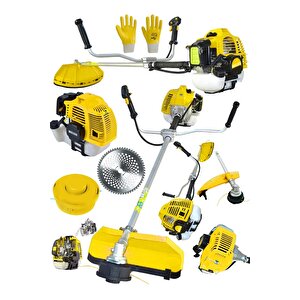 Alman Trex S6002 Yan Tipi Benzinli Motorlu Ot Çalı Tırpanı Çim Biçme Makinesi Tırpan Sarı