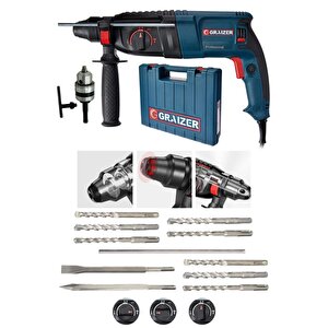 Alman 3000 Watt Kırıcı Delici Hilti Matkap Metal Şanzumanlı ++ 10 Adet Uç ++yedek Mandren