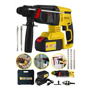 Alman 88 V 5 Ah 4 Joule Bakir Sargili Kömürsüz Motor Darbeli Çift Akülü Şarjlı Kırıcı Delici Hilti