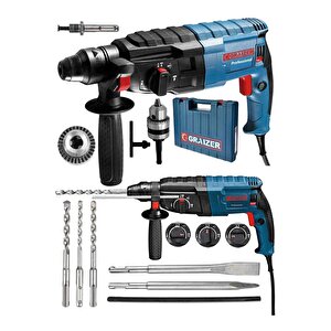 Alman 9004 Xdrive Çelik Şanzuman Bakir Sargili Kırıcı Delici Hilti Matkap + 5 Adet Uç Yedek Mandren
