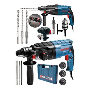 Alman 9008 Xdrive Çelik Şanzuman Bakir Sargili Kırıcı Delici Hilti Matkap + 5 Adet Uç Yedek Mandren