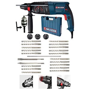 Graizer Alman 3000 Watt Kırıcı Delici Hilti Matkap Metal Şanzumanlı ++ 20 Adet Uç ++yedek Mandren
