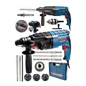 Alman 9009 Xdrive Çelik Şanzuman Bakir Sargili Kırıcı Delici Hilti Matkap + 5 Adet Uç Yedek Mandren