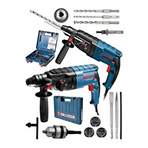 Alman 9001 Xdrive Çelik Şanzuman Bakır Sargili Kırıcı Delici Hilti Matkap + 5 Adet Uç Yedek Mandren