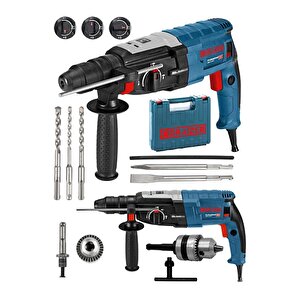 Alman 3000 W Bakir Sargili Kırıcı Delici Hilti Matkap Metal Şanzumanlı + 5 Adet Uç Yedek Mandren Gri