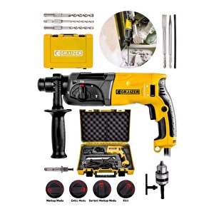 Alman Gr 2470 Çelik Şanzuman Bakir Sargili Kırıcı Delici Hilti Matkap + 5 Adet Uç Yedek Mandren