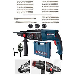 Alman 3000 Watt Kırıcı Delici Hilti Matkap Metal Şanzumanlı ++ 15 Adet Uç ++yedek Mandren