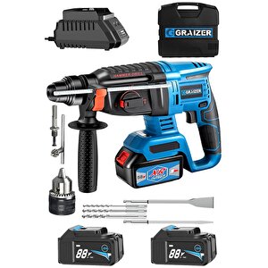 Alman 88 V 5 Ah Bakir Sargılı Çift Metal Şanzuman Akülü Kiricı Delici Hilti Matkap + Yedek Mandren