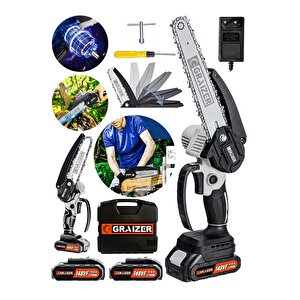 Alman 148 Vf 10 Ah %100 Kömürsüz Motor Akülü Dal Kesme Budama Testere Bıçkı Makinesi 15 Cm