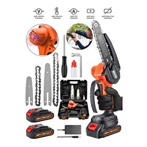 Alman 128 Vf 10 Ah %100 Cooper Bakir Sargili Akülü Dal Kesme Budama Testere Bıçkı Makinesi