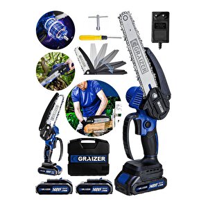 Alman 148 Vf 10 Ah %100 Kömürsüz Motor Akülü Dal Kesme Budama Testere Bıçkı Makinesi 15 Cm